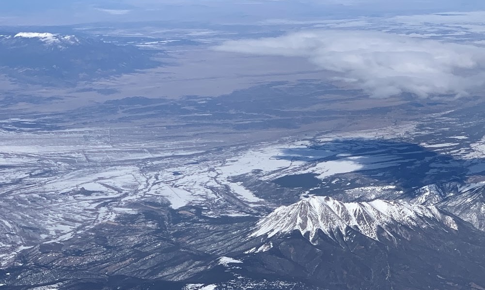 View of mountains from a plane